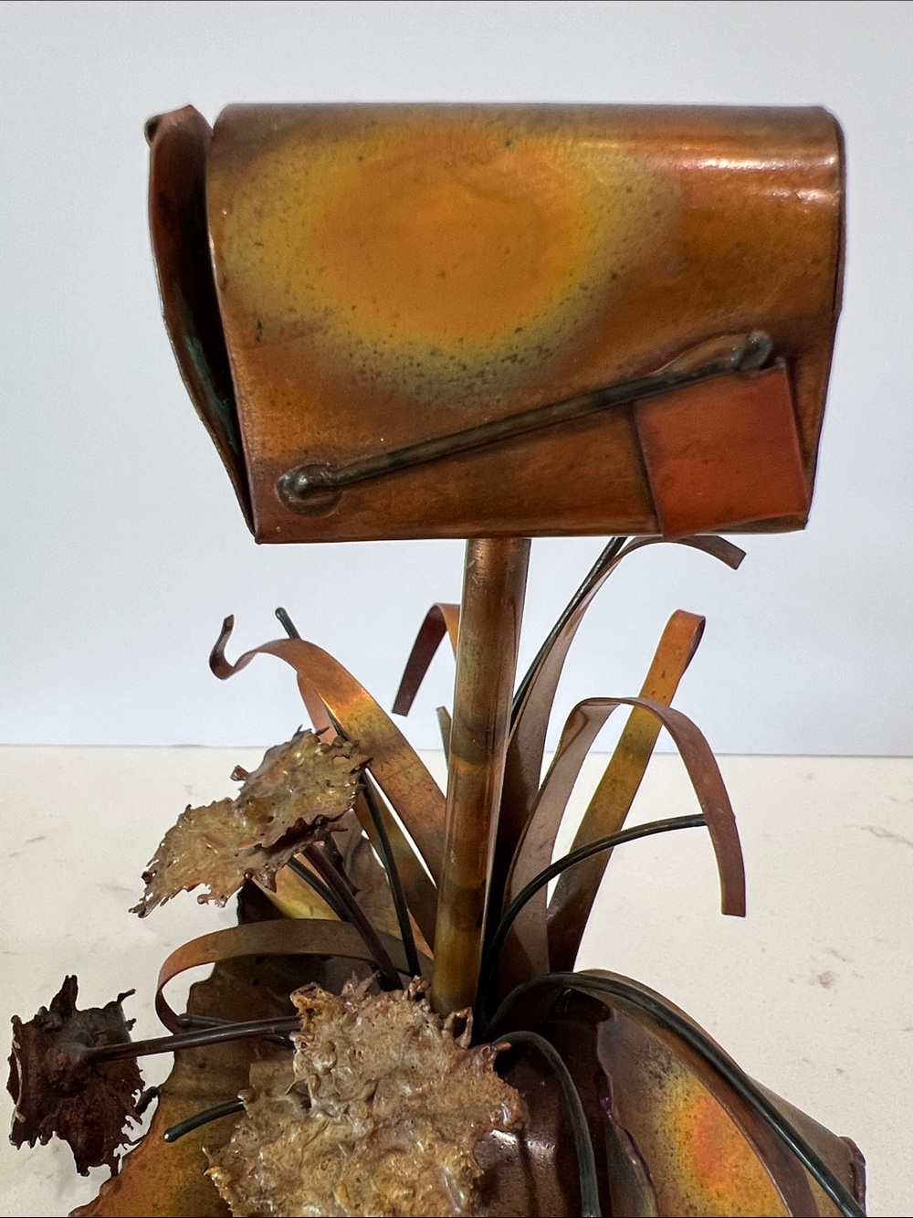 Vintage Handmade Welded Metal Mailbox Folk Art Sculpture Industrial Decor - Picture 6 of 8